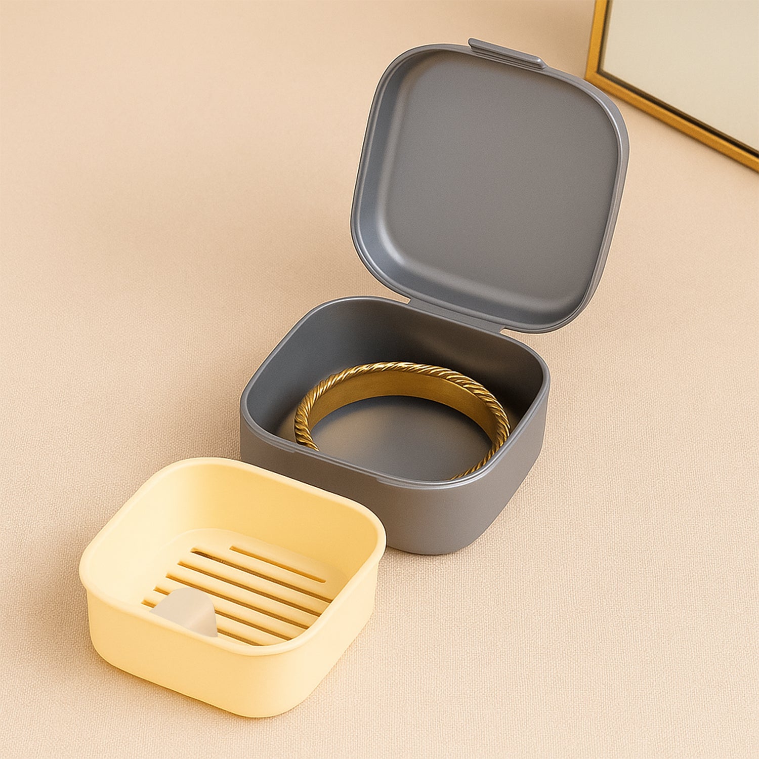 Oblivion Teeth Storage Box with Lid and Inner Tray, DENTURE CASE (1 Pc) Oblivion Teeth Storage Box with Lid and Inner Tray, DENTURE CASE (1 Pc)